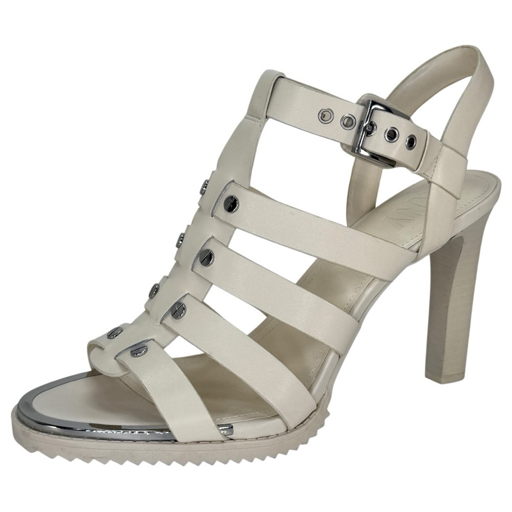 DKNY Bria Cream Leather Strappy Womens Heels Size 11M - Picture 3 of 14